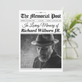 Aangepaste begrafeniskrant w-programma, Memorial K Feestdagenkaart (Staand voorkant)