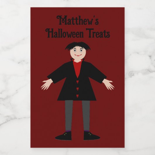 Aangepaste behandelingen voor Cute Halloween Vampi Voedselcontainer Etiket (Enkel label)