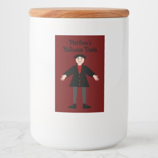 Aangepaste behandelingen voor Cute Halloween Vampi Voedselcontainer Etiket (Voorkant)