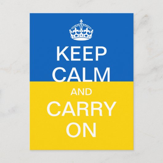 Aangepaste BEHOEFTE CALM en CARRY ON - Ukraine vla Briefkaart