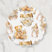 Aangepaste Beige Gouden Luier illustratie Baby sho Bedankjes Labels (Achterkant)