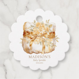 Aangepaste Beige Gouden Luier illustratie Baby sho Bedankjes Labels