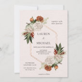Aangepaste Beige Herfst Zest Flower Wedding Kaart (Voorkant)