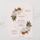 Aangepaste Beige Herfst Zest Flower Wedding Kaart (Voorkant / Achterkant)