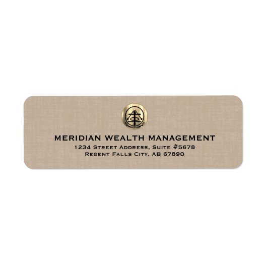 Aangepaste Beige Linnen Print Adresetiketten Etiket (Voorkant)