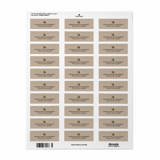 Aangepaste Beige Linnen Print Adresetiketten Etiket (Full Sheet)