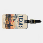 Aangepaste Beige Nostalgische USA Texas Cowboy Ran Bagagelabel (Voorkant horizontaal)