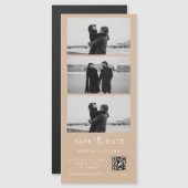 Aangepaste Beige QR Code Fotostrip Magnetische Tro (Voorkant / Achterkant)