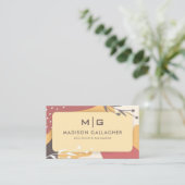 Aangepaste Beige Roze Geel Esthetische Professiona Visitekaartje (Staand voorkant)