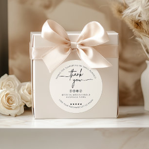 Aangepaste Beige Sticker Bedankt Label Packaging