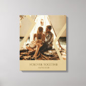 Aangepaste Beige trouwdatum Stretched Canvas Afdruk (Voorkant)