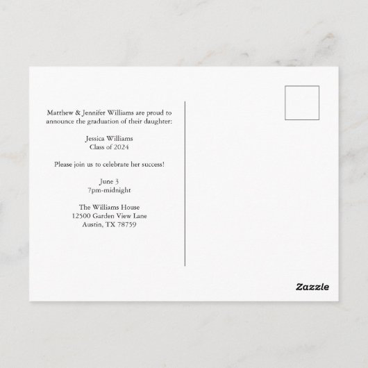 Aangepaste bekendmaking Gold Sparkle Graduation Pa Briefkaart (Achterkant)