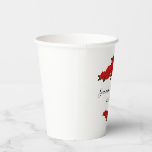 Aangepaste bekers voor weduwpapier met rode rozen (Rechts)