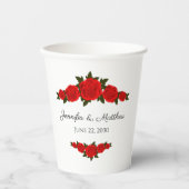 Aangepaste bekers voor weduwpapier met rode rozen (Voorkant)