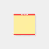 Aangepaste belangrijke tekst op rood en geel post-it® notes (Voorkant)