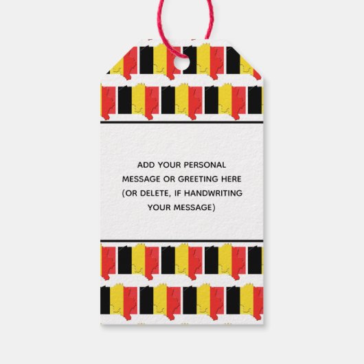 Aangepaste BELGIË-Labels met vlag Cadeaulabel (Achterkant)