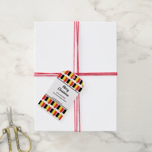 Aangepaste BELGIË-Labels met vlag Cadeaulabel (Met Touw)