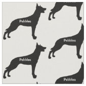 Aangepaste Belgische Malinois Dog Silhouette Stof (Close Up)
