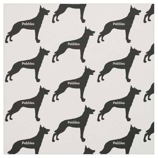 Aangepaste Belgische Malinois Dog Silhouette Stof (Swatch)
