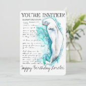 Aangepaste Beluga Walvis Illustratie Uitnodiging (Staand voorkant)