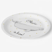 Aangepaste Beluga Whale New Baby Shower Papieren Bordje (Gekanteld)