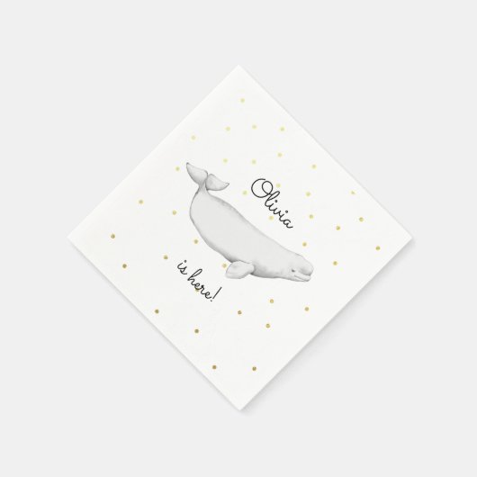 Aangepaste Beluga Whale New Baby Shower Servet (Hoek)