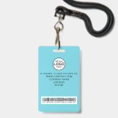 Aangepaste bemanningsbarcode evenement Blauwe Badg Badge (Achterkant met lanyard)
