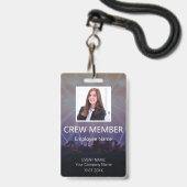 Aangepaste bemanningsbarcode evenementenbadge badge (Voorzijde met lanyard)
