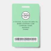 Aangepaste bemanningslid barcode evenement groen b badge (Achterkant)