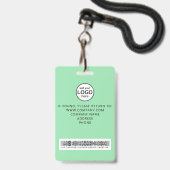 Aangepaste bemanningslid barcode evenement groen b badge (Achterkant met lanyard)