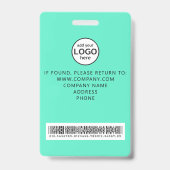 Aangepaste bemanningslid barcode evenement groen badge (Achterkant)