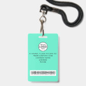 Aangepaste bemanningslid barcode evenement groen badge (Achterkant met lanyard)