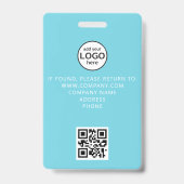 Aangepaste bemanningslid QR-code evenement blauwe  Badge (Achterkant)