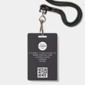 Aangepaste bemanningslid QR-code evenement glitter Badge (Achterkant met lanyard)