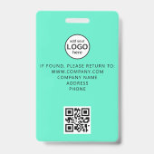 Aangepaste bemanningslid QR-code evenement groene  Badge (Achterkant)