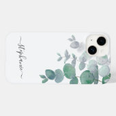 Aangepaste benaming botanische eucalyptus Case-Mate iPhone case (Achterkant (horizontaal))
