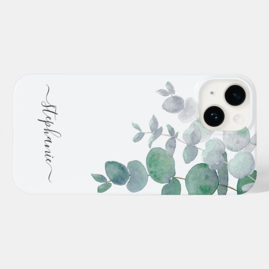 Aangepaste benaming botanische eucalyptus Case-Mate iPhone case (Achterkant (horizontaal))
