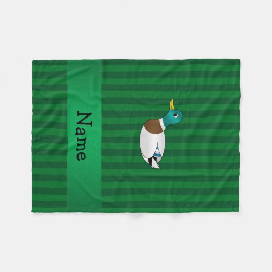Aangepaste benaming groene strepen van wilde eende fleece deken (Voorkant (Horizontaal))