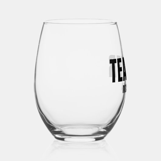 Aangepaste benaming leraar wijnglas zonder voet (Rechts)