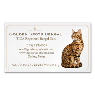 Aangepaste Bengaalse Kat Kweek Magnet Zakelijke Ka Magnetisch Visitekaartje