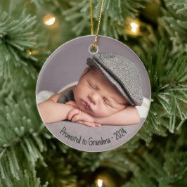 Aangepaste 'Benoemd tot oma' foto Keramisch Ornament