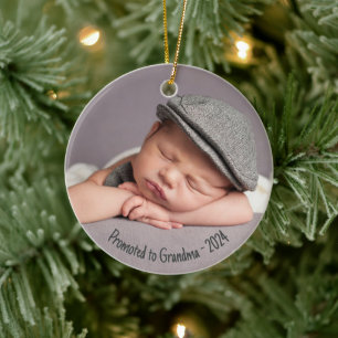Aangepaste 'Benoemd tot oma' foto Keramisch Ornament