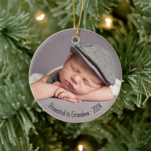 Aangepaste 'Benoemd tot oma' foto Keramisch Ornament (Boom)