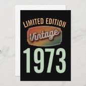 Aangepaste beperkte editie 1973 vintage geboorteja kaart (Voorkant / Achterkant)