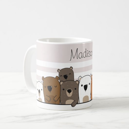 Aangepaste Beren bevestigen Koffiemok (Voorkant links)