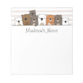 Aangepaste Beren bevestigen Notitieblok (Voorkant)