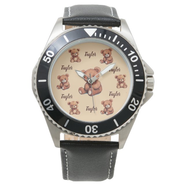 Aangepaste berenhorloge, cadeau voor babyshower horloge (Voorkant)