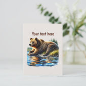 Aangepaste berenliefhebbers knuffel briefkaart (Staand voorkant)