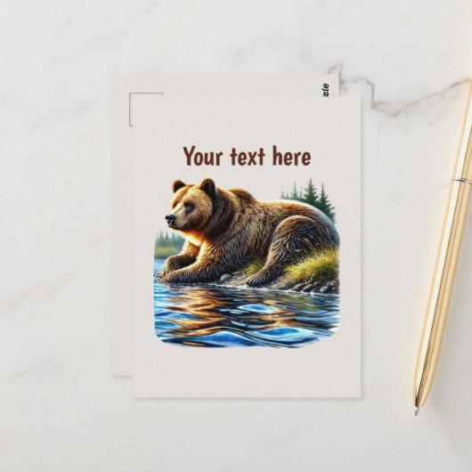 Aangepaste berenliefhebbers knuffel briefkaart (Voorkant / Achterkant in situ)