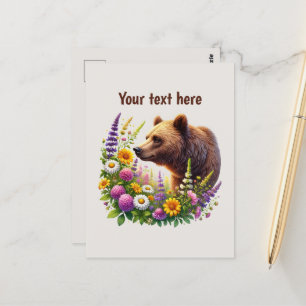 Aangepaste berenliefhebbers schattig briefkaart